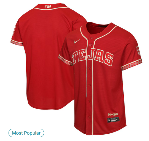 youth Texas Rangers blank red Nike 2026 MLB City Connect Jersey->youth mlb jersey->Youth Jersey